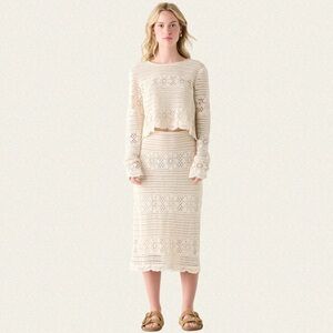 Kings Road Crochet Midi Skirt